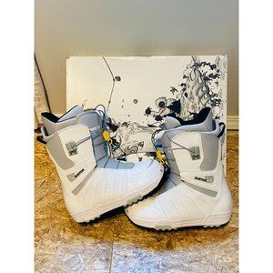 2010 Men's Burton Snowboard Boots Moto White / Gray Size 11 Like New Worn Once